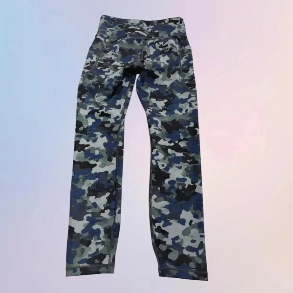 Athleta Women’s Small Blue Camo Leggings Ultimate Stash II